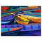 Designart - Boats at sunset - Nautical Painting Print on Wrapped Canvas
